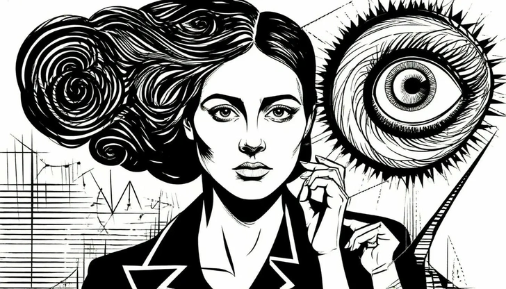 Стилизация под черно-белый графический кубизм | Источник: Шедеврум