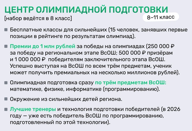Для сильных детей и семей, которые нацелены на ВсОШ и топовые вузы, а также готовы к высокой нагрузке | Источник: Ирина Калмыкова