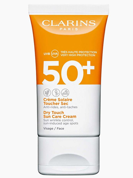 Крем солнцезащитный для лица SPF 50+ Creme Solaire Toucher Sec Visage, Clarins, 50 мл