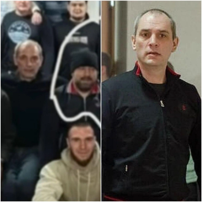 Сергей Догадин (фото справа) в суде в 2015 году и человек, очень похожий на него (фото слева), сидит рядом с Вовой Борским (в шапке) | Источник: Воронцова вещает / КП-Самара
