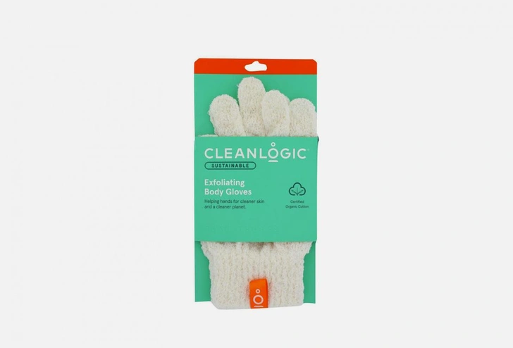 Мочалка-перчатка для массажа и пилинга CLEANLOGIC Sustainable Exfoliating Body Gloves 2 шт