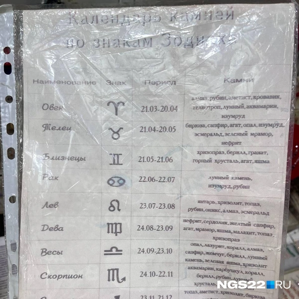 В магазине можно сориентироваться по тому, какой камень подходит тебе по знаку зодиака | Источник: Полина Шевчукова / NGS22.RU