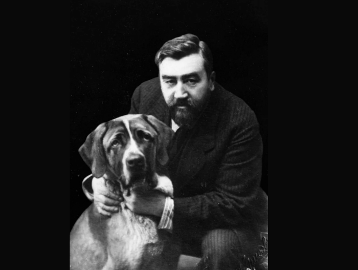 Александр Куприн со своим меделяном Сапсаном | Источник: cdn.fishki.net