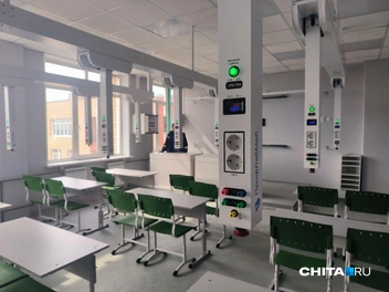 Розетки в кабинете физики | Источник: Руслан Симушин / CHITA.RU