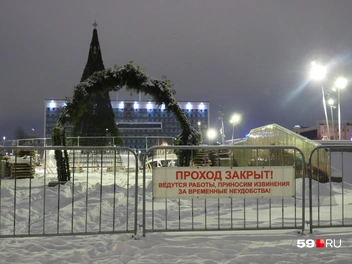 Проход на эспланаду пока ещё закрыт | Источник: Кирилл Хафизов / 59.RU