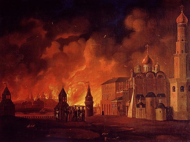 Александр Смирнов. «Пожар Москвы 1812 года». 1813 | Источник: Wikimedia Commons
