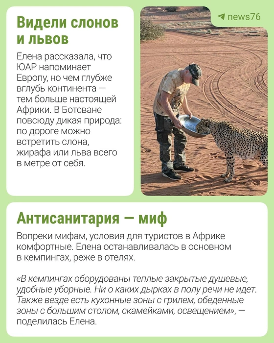 По словам Елены, Африка очень разная | Источник: «76.ru&nbsp;— Ярославль онлайн» / Telegram