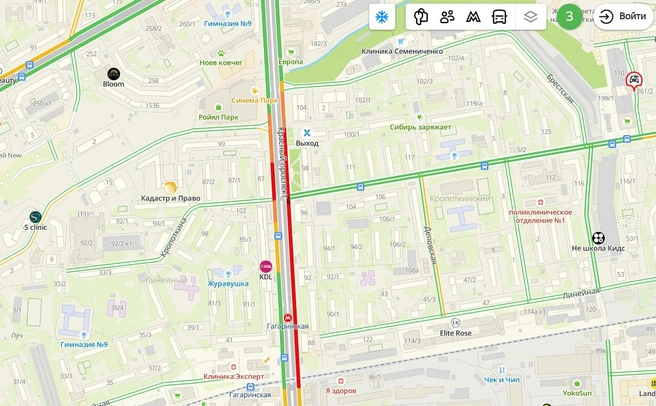 Участок на карте окрасился в красный цвет | Источник: 2ГИС