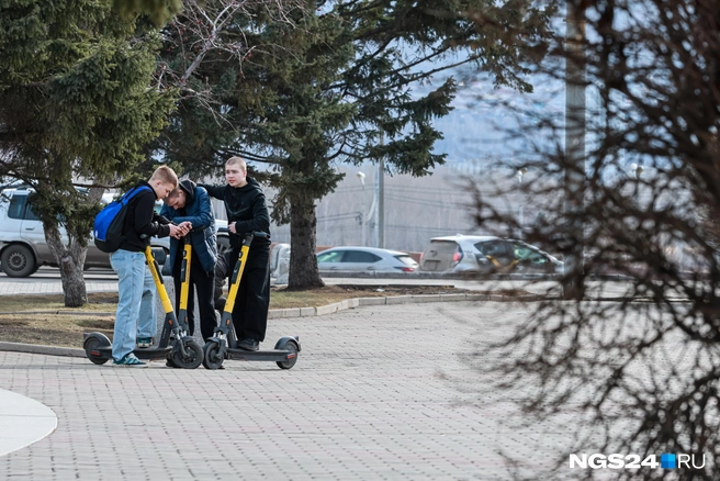 Сошел снег, в городе появляются самокаты | Источник: Мария Ленц / NGS24.RU