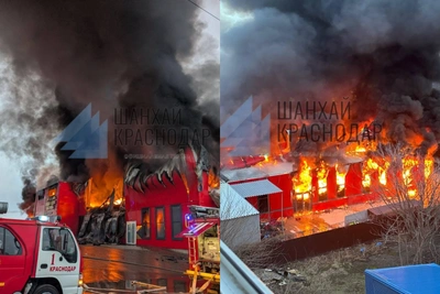 Магазин «Светофор» загорелся в Краснодаре