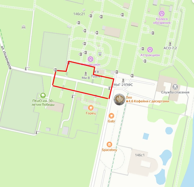 Речь идет в том числе об этом участке у вертолета Ми-8 | Источник: yandex.ru/maps/35