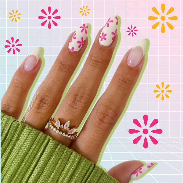 Летний дизайн ногтей с цветами