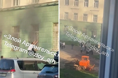 В Архангельске при пожаре в САФУ люди вылезали из окон