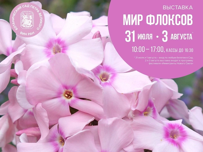 Ботанический сад приглашает на выставку флоксов и фестиваль «Иммигранты Нового Света» | Источник: фрагмент афиши 