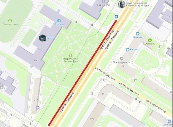 Здесь будет проходить мотопробег на 1 мая | Источник: Управление транспорта и дорожного хозяйства Тулы