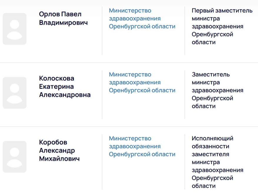 Заместители Андрея Шатилова | Источник: Минздрав Оренбургской области