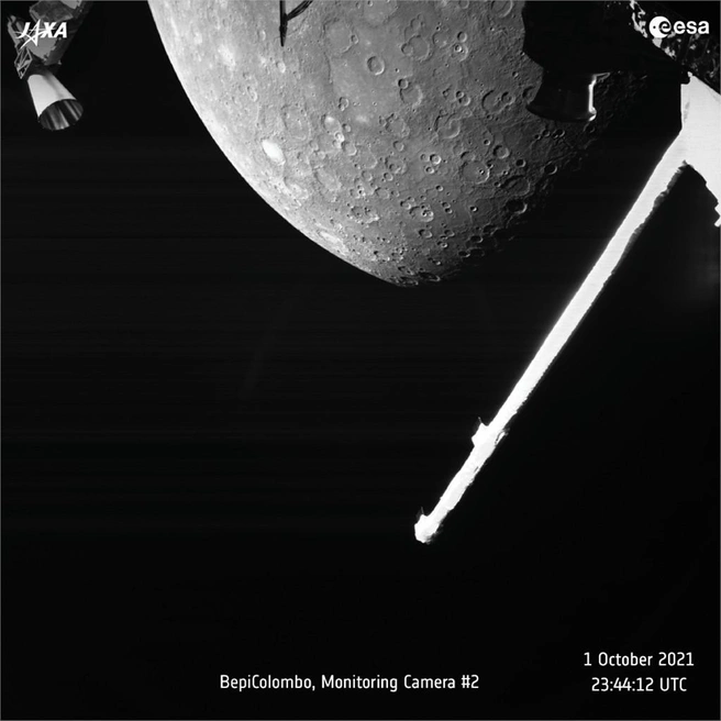 Оттолкнувшись от Венеры, BepiColombo подлетел к Меркурию и сфотографировал его (фото) | Источник: Фото с сайта www.esa.int