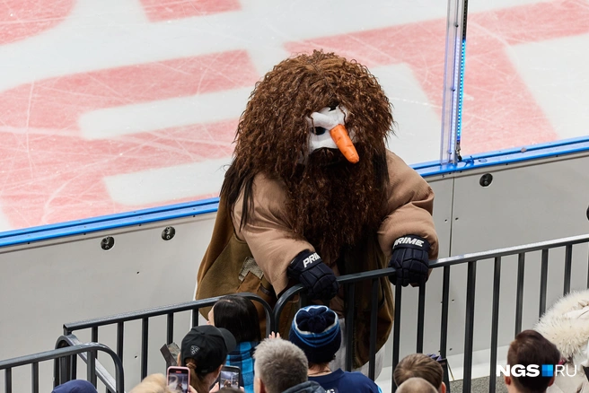 Символ команды был в образе Хагрида из «Гарри Поттера» — матч прошёл в тематике фильмов | Источник: Александр Ощепков / NGS.RU