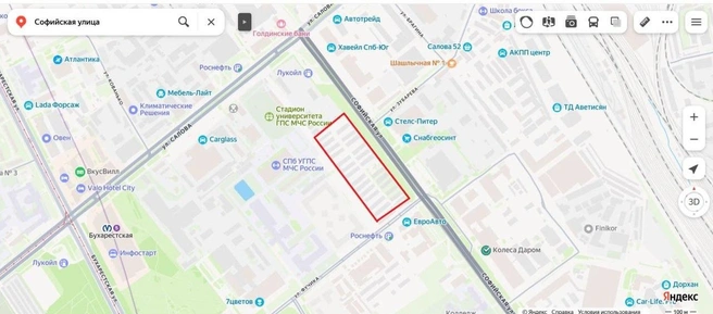 Смольный предупредил о сносе гаражного кооператива на Фучика | Источник: Скрин «Яндекс. Карт»
