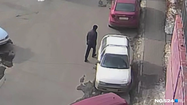 На этом автомобиле приехал неизвестный  | Источник: житель ЖК «Рябиновый сад»
