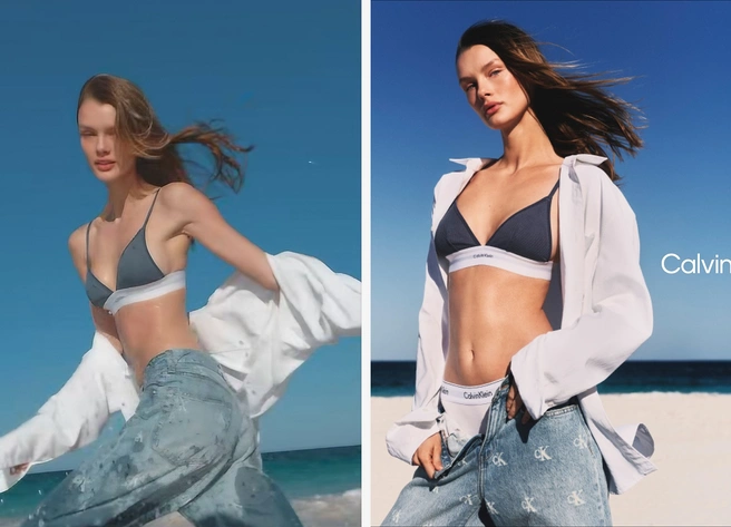 Девушка не в первый раз снимается для известных брендов | Источник: calvinklein, kris_grikaite / Instagram*