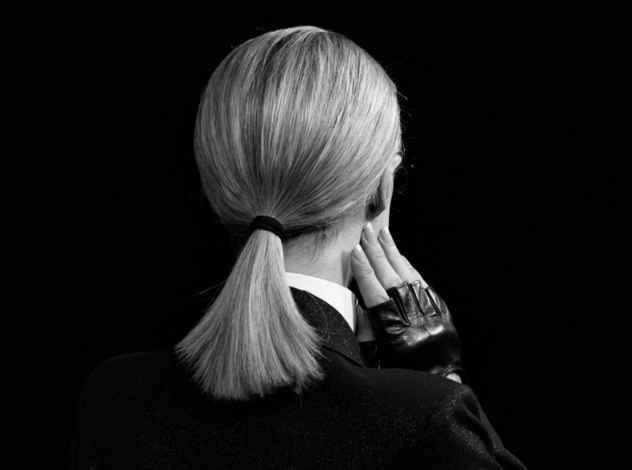 Пэрис Хилтон в образе Карла Лагерфельда для Karl Lagerfeld