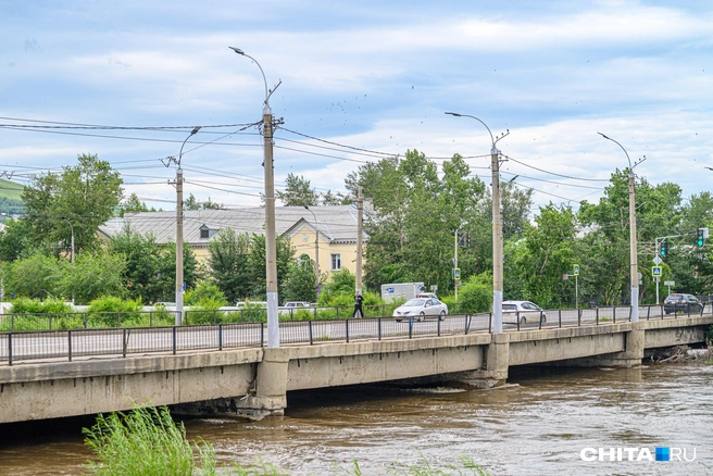 Под мостом на пожарке расстояние до воды увеличивается | Источник: Олег Фёдоров / CHITA.RU