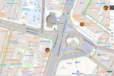 Светофор на площади Восстания отключат на ночь