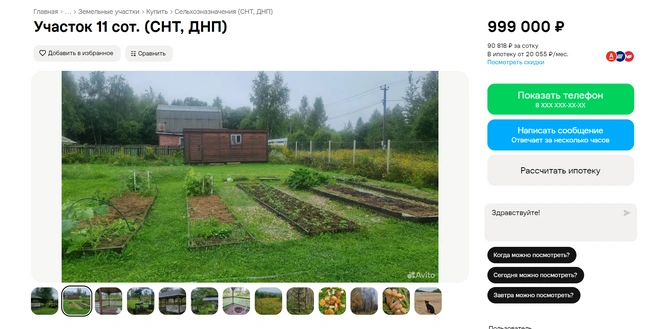 Это один из самых дорогих участков Искани | Источник: Avito.ru