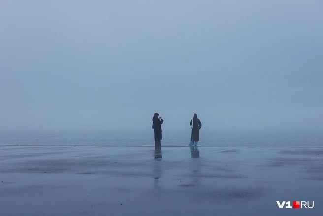 Так и не скажешь сразу, где заканчивается асфальт, начинается вода и лежит линия горизонта | Источник: Алексей Волхонский / V1.RU