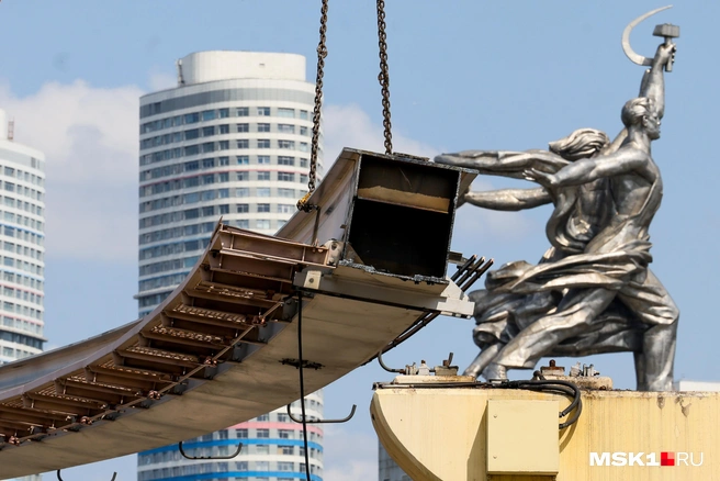 Демонтаж монорельса в Москве. Скоро на его месте появится парк  | Источник: Артём Устюжанин / MSK1.RU