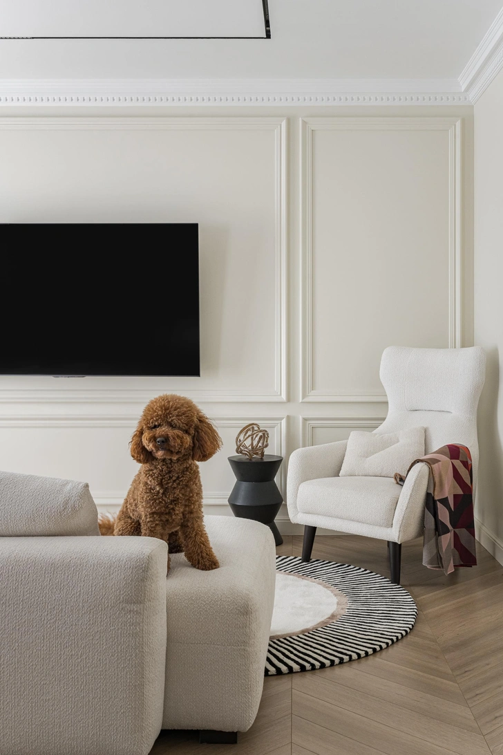 Кресло, Cloud. Ковер, Carpet décor. | Источник: Наталья Горбунова; стиль: Елена Айчувакова 