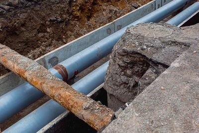 Очередной прорыв водопровода произошёл в Атамановке