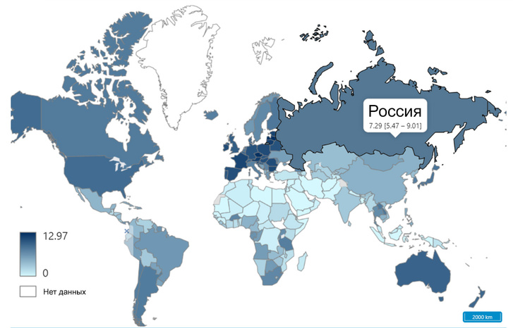 Карта: Сколько человек умирает в Европе и России от отравления алкоголем