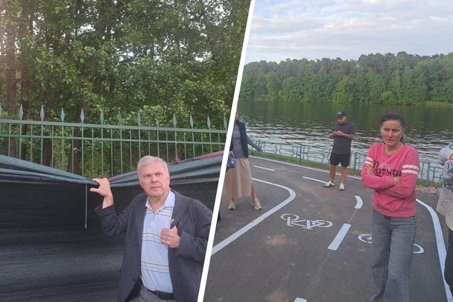 Защитники парка уверены, что забор в 7 метрах от реки установлен незаконно | Источник: Арина Майорова / MSK1.RU
