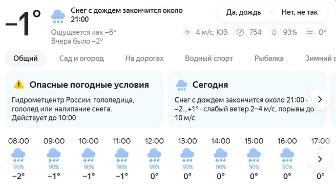«Гололедные игры»: в Новосибирск пришел мощный снегопад — хроника | Источник: «Яндекс Погода»
