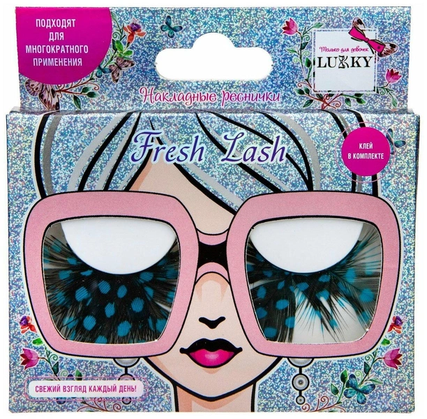 Накладные Ресницы Lukky(LUCKY) Fresh Lash перьевые бирюзовый горох