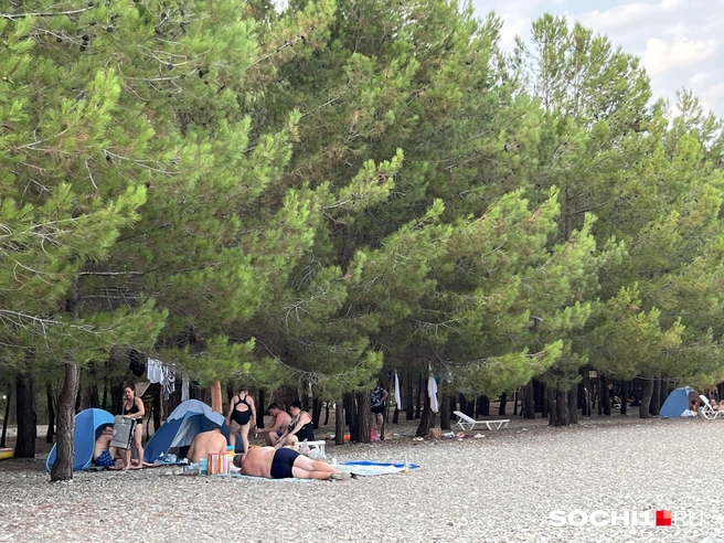 На пляж Лдзаа люди едут за чистым морем и воздухом | Источник: Анна Грицевич / SOCHI1.RU