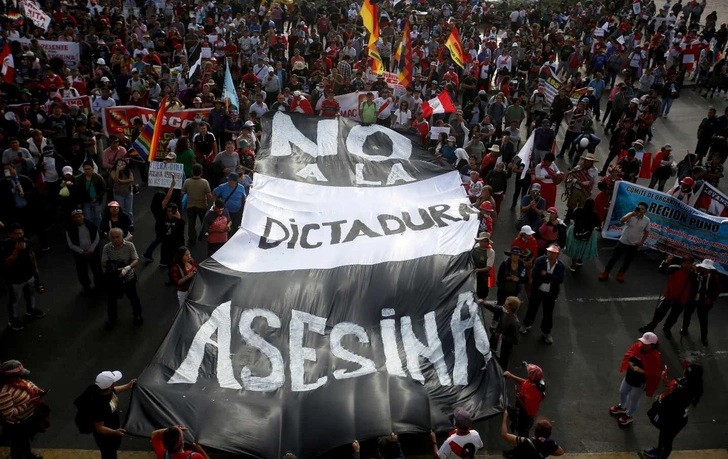 Протесты в Перу с требованием отставки Дины Болуарте  | Источник: Getty 