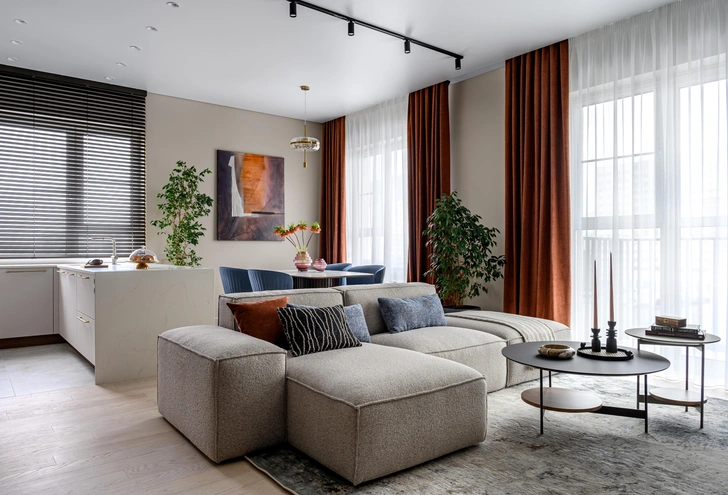 Неожиданные акценты: квартира 140 м² в Московской области | Источник: Анастасия Кутырина. Стиль: Анна Мизюра