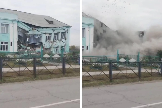Момент обрушения попал на видео | Источник: «Татарск — Online» / vk.com