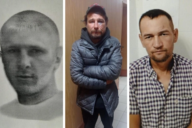 На первом фото&nbsp;— неизвестный омич / 37-летний Максим Гайдуков / 42-летний Владимир Паначев | Источник: «УМВД России по Омской области» / Vk.com