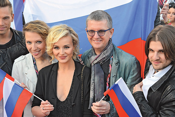 Российская команда «Евровидения»: Яна Чурикова, Полина Гагарина и Юрий Аксюта