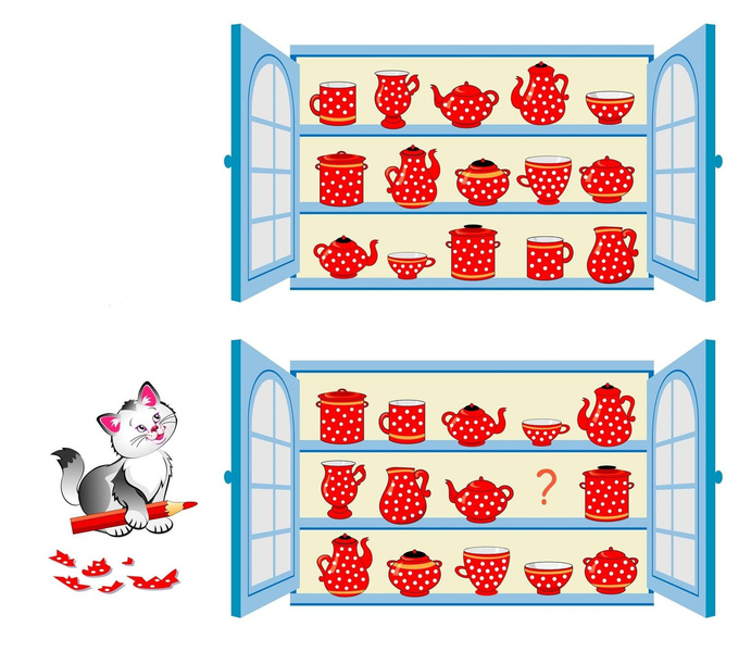 Мини-тест: какую посуду разбил кот? Найдите правильный ответ за 7 секунд
