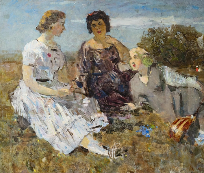 Сергей Герасимов. «Беседа». 1950-е. Музей изобразительных искусств Кузбасса | Источник: ГМИИ им. А. С. Пушкина