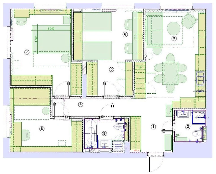 Функциональная квартира 85 м² для семьи с тремя детьми