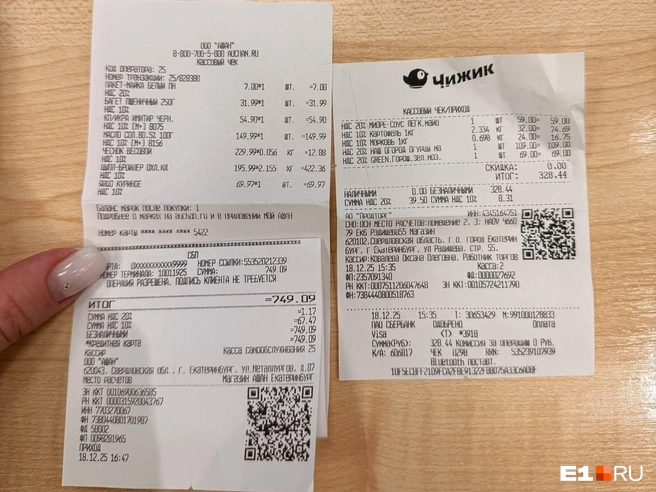 В бюджет чуть-чуть не уложилась. Но можно было взять поменьше картошки и курицы — тогда счет сошелся бы до копейки | Источник: Полина Краснопевцева / E1.RU