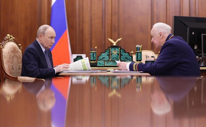 В Кремле состоялась встреча президента с председателем Следственного комитета Александром Бастрыкиным | Источник: kremlin.ru