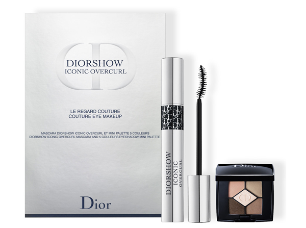 Набор для макияжа глаз Diorshow Iconic Overcurl Couture Eye Makeup, Dior. В набор входят: тушь для ресниц Diorshow Iconiоic Overcurl и палетка теней для век с 5 оттенками 5 Couleurs.
