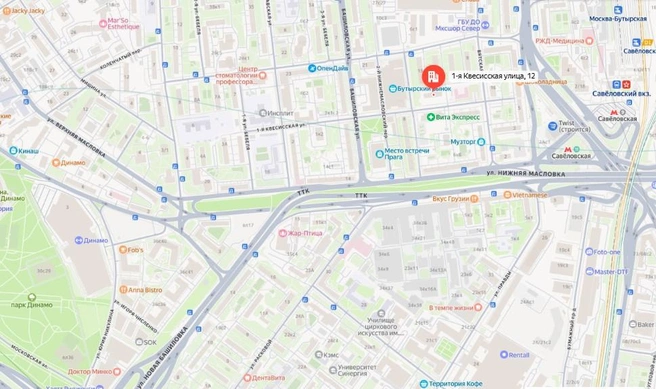 На карте Представительство обозначено красным значком | Источник: Yandex.ru/maps